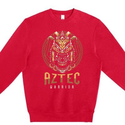 Ancient Ethnic Aztec Warrior Skull People Civilization Gift Premium Crewneck Sweatshirt