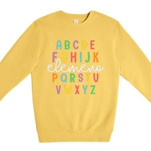 Abc Elemeno Alphabet Kindergarten Teachers Back To School Premium Crewneck Sweatshirt