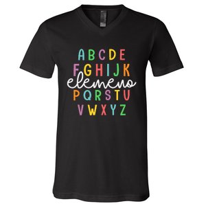 Abc Elemeno Alphabet Kindergarten Teachers Back To School V-Neck T-Shirt