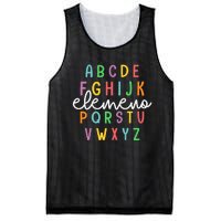 Abc Elemeno Alphabet Kindergarten Teachers Back To School Mesh Reversible Basketball Jersey Tank