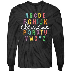 Abc Elemeno Alphabet Kindergarten Teachers Back To School Tie-Dye Long Sleeve Shirt