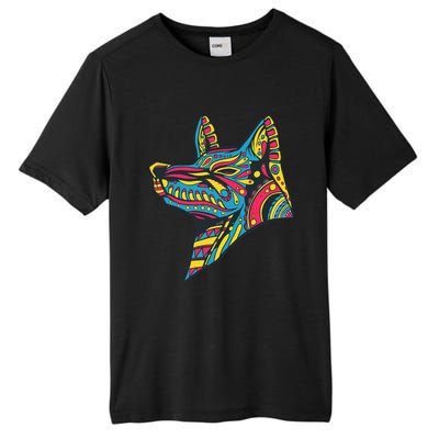 Ancient Ethnic Aztec Wolf Mask Symbol Civilization Gift Tall Fusion ChromaSoft Performance T-Shirt