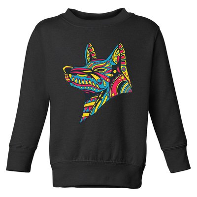 Ancient Ethnic Aztec Wolf Mask Symbol Civilization Gift Toddler Sweatshirt