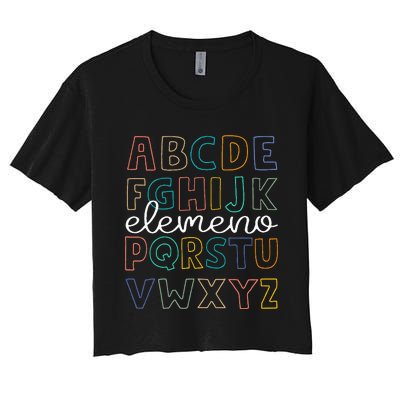 Abc Elemeno Alphabet Kindergarten Teachers Women's Crop Top Tee