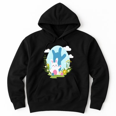 Asl Easter Bunny Reflection I Love You Hand Sign Language Hoodie