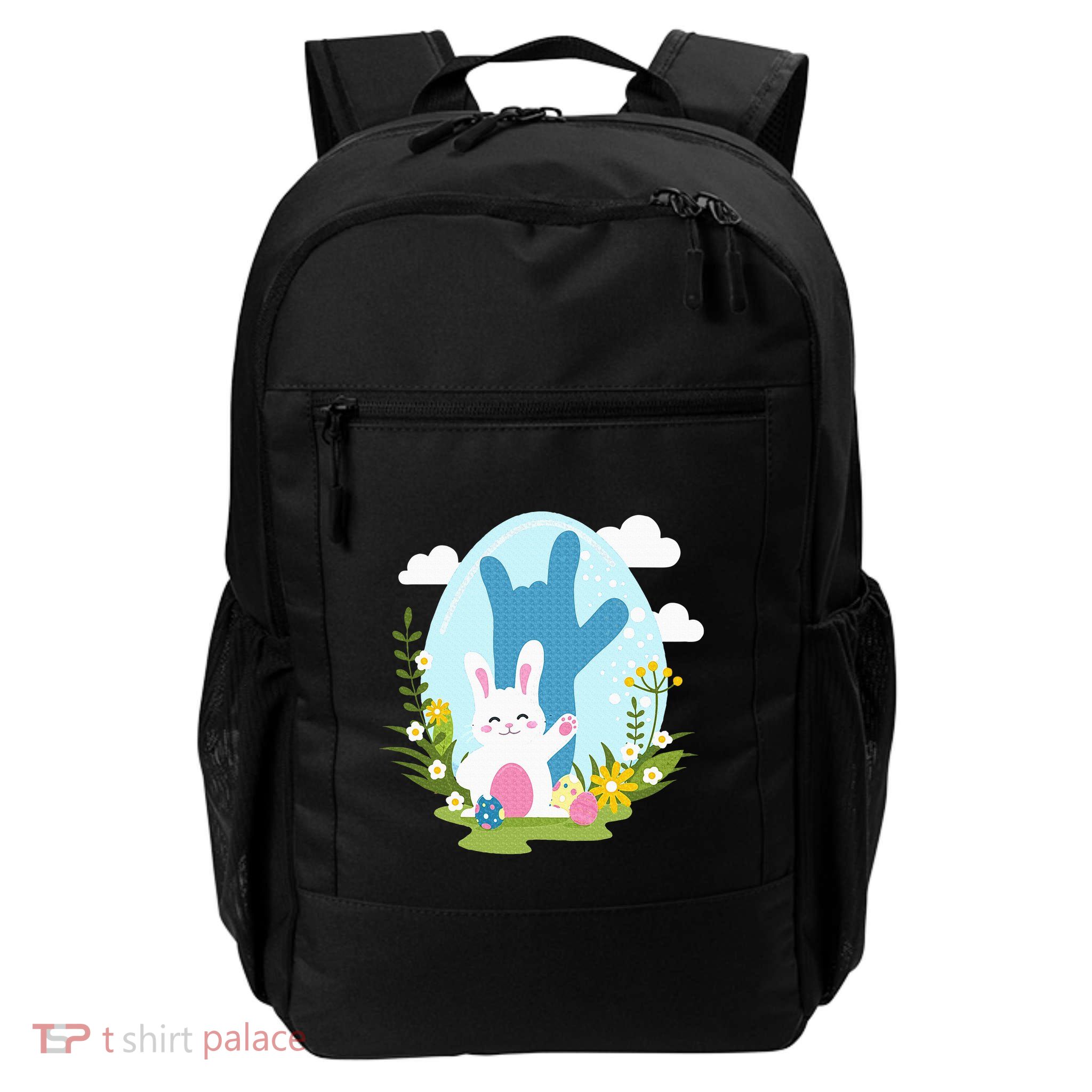 Asl Easter Bunny Reflection I Love You Hand Sign Language Backpack