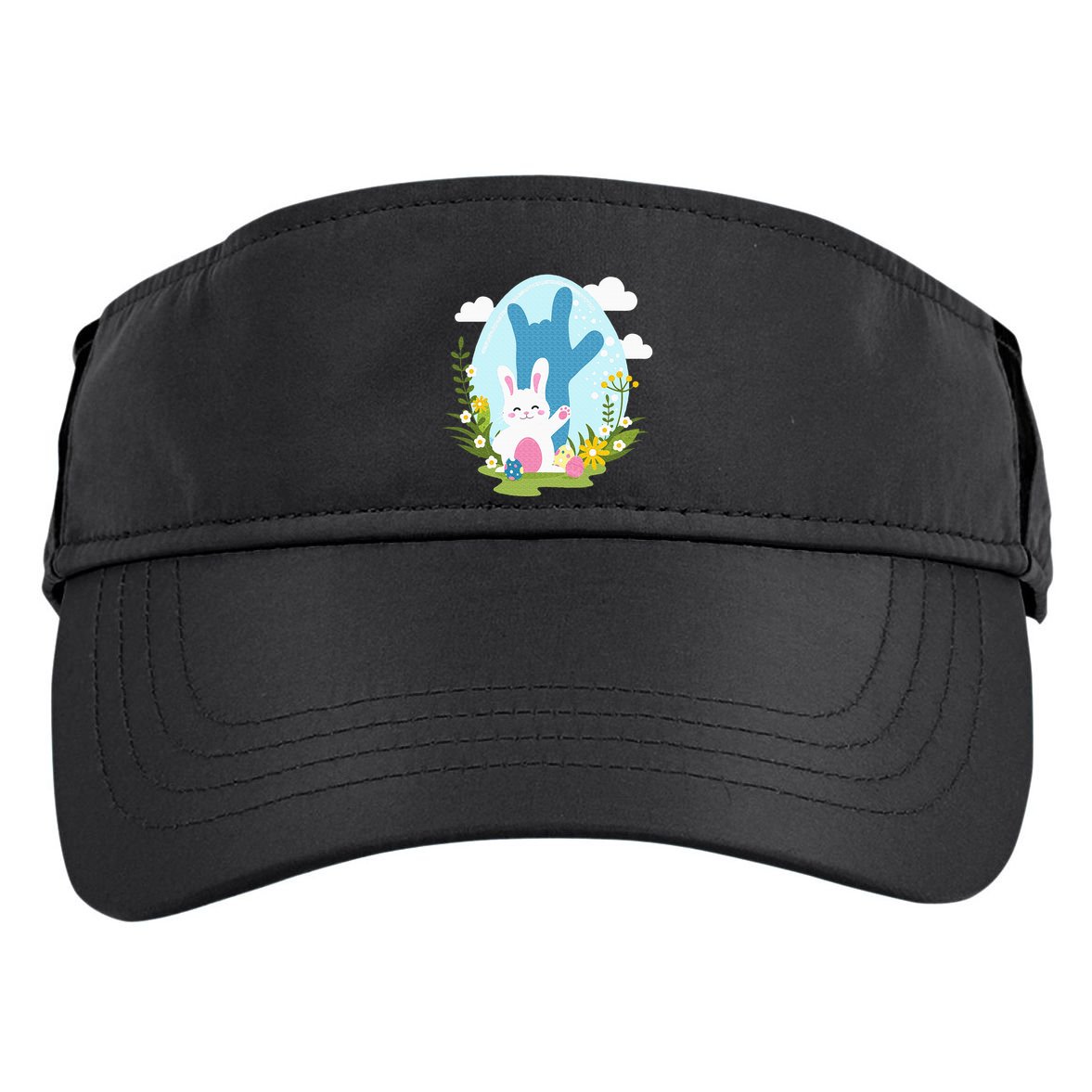 Asl Easter Bunny Reflection I Love You Hand Sign Language Adult Drive Performance Visor