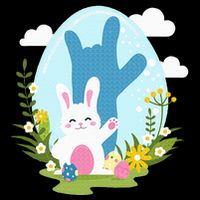 Asl Easter Bunny Reflection I Love You Hand Sign Language 16 in Basic Backpack