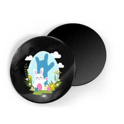 Asl Easter Bunny Reflection I Love You Hand Sign Language Magnet