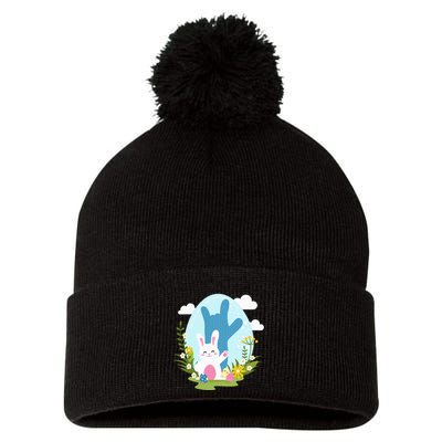 Asl Easter Bunny Reflection I Love You Hand Sign Language Pom Pom 12in Knit Beanie