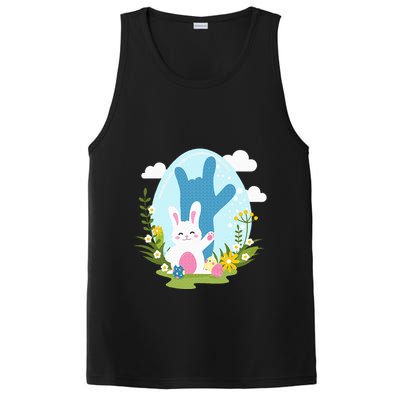 Asl Easter Bunny Reflection I Love You Hand Sign Language PosiCharge Competitor Tank