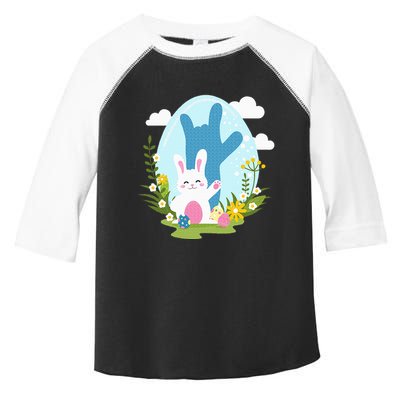 Asl Easter Bunny Reflection I Love You Hand Sign Language Toddler Fine Jersey T-Shirt