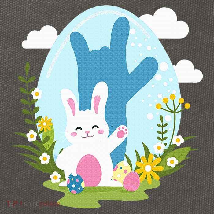 Asl Easter Bunny Reflection I Love You Hand Sign Language Cotton Canvas Backpack