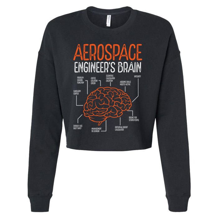 Aerospace Engineering Brain For Aerospace Engineer Cropped Pullover Crew