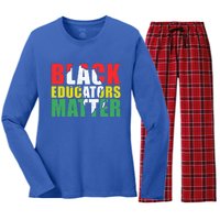 African Educators Black History Month Black Educators Matter Gift Women's Long Sleeve Flannel Pajama Set 