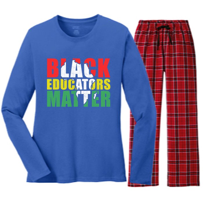 African Educators Black History Month Black Educators Matter Gift Women's Long Sleeve Flannel Pajama Set 