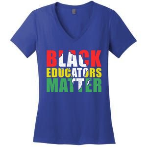 African Educators Black History Month Black Educators Matter Gift Women's V-Neck T-Shirt