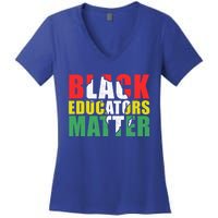 African Educators Black History Month Black Educators Matter Gift Women's V-Neck T-Shirt