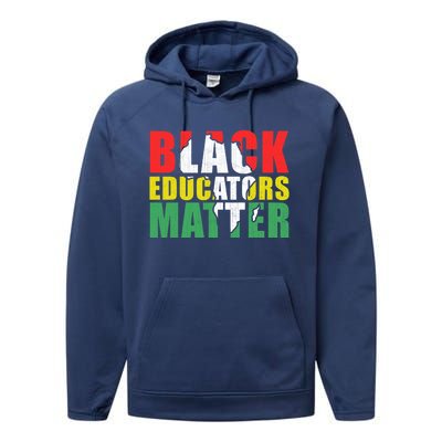 African Educators Black History Month Black Educators Matter Gift Performance Fleece Hoodie