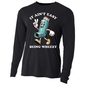 AinT Easy Being Wheezy Asthma Awarenss Cooling Performance Long Sleeve Crew