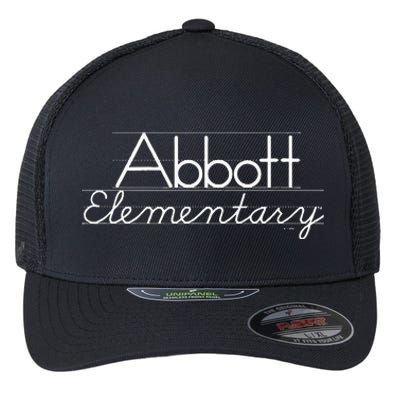 Abbott Elementary Blackboard Chalk Logo Flexfit Unipanel Trucker Cap