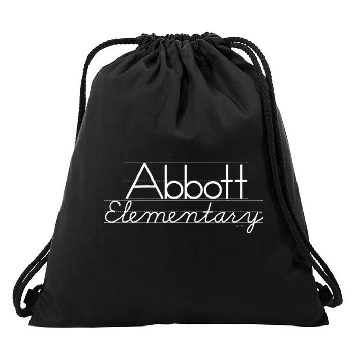 Abbott Elementary Blackboard Chalk Logo Drawstring Bag