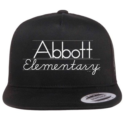 Abbott Elementary Blackboard Chalk Logo Flat Bill Trucker Hat