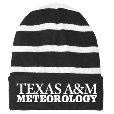 Ariana Elena Castillo Wearing Texas Meteorology Striped Beanie with Solid Band