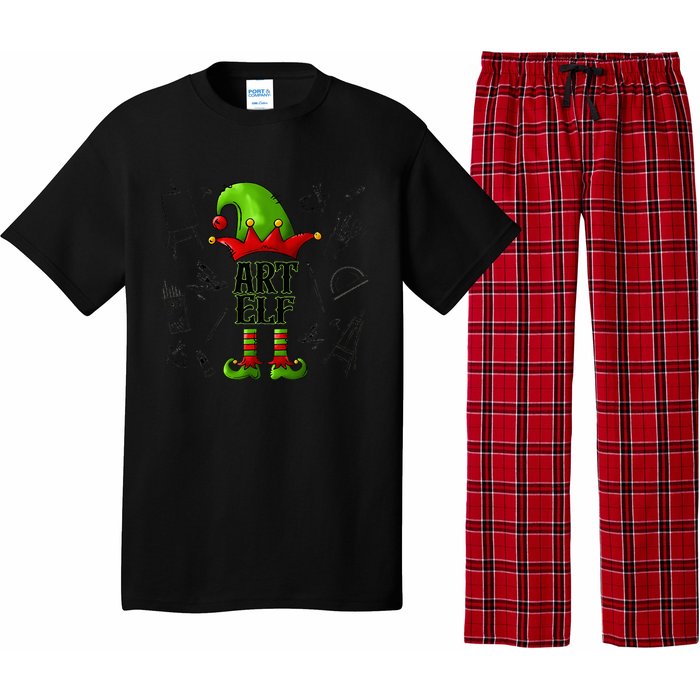 Art Elf Christmas Pajama Merry Christmas Art Teacher Pajama Set