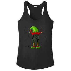 Art Elf Christmas Pajama Merry Christmas Art Teacher Ladies PosiCharge Competitor Racerback Tank