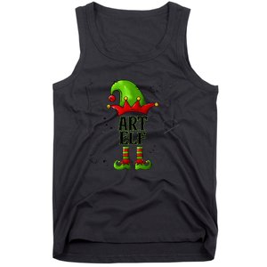 Art Elf Christmas Pajama Merry Christmas Art Teacher Tank Top