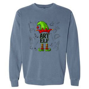 Art Elf Christmas Pajama Merry Christmas Art Teacher Garment-Dyed Sweatshirt