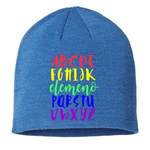 Abcs Eleo Colourful Cute Alphabet Student Teacher Gift Sustainable Beanie