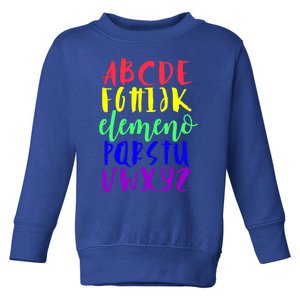 Abcs Eleo Colourful Cute Alphabet Student Teacher Gift Toddler Sweatshirt