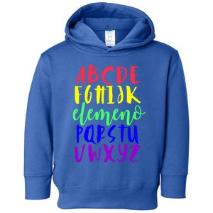 Abcs Eleo Colourful Cute Alphabet Student Teacher Gift Toddler Hoodie