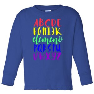 Abcs Eleo Colourful Cute Alphabet Student Teacher Gift Toddler Long Sleeve Shirt