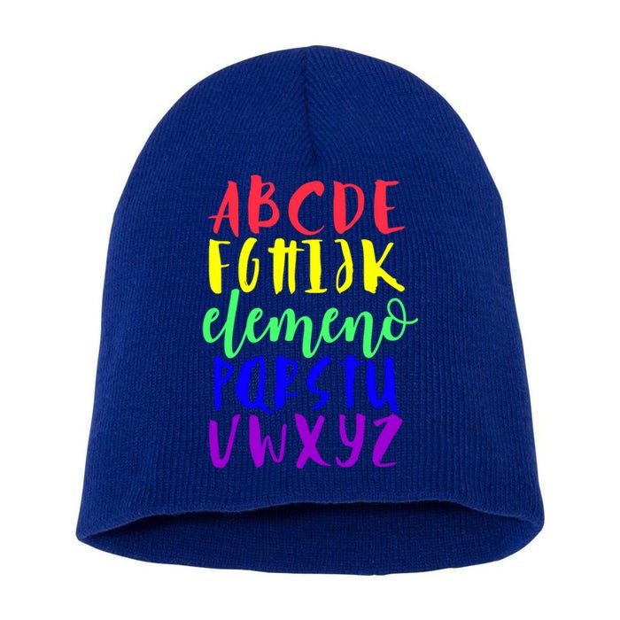 Abcs Eleo Colourful Cute Alphabet Student Teacher Gift Short Acrylic Beanie