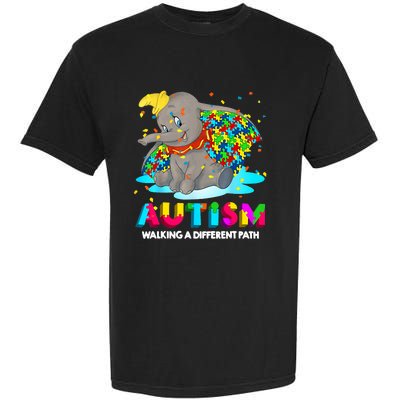 Autism Elephant Dumbo Walking A Different Path Autism Garment-Dyed Heavyweight T-Shirt