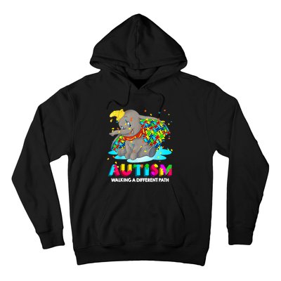 Autism Elephant Dumbo Walking A Different Path Autism Hoodie