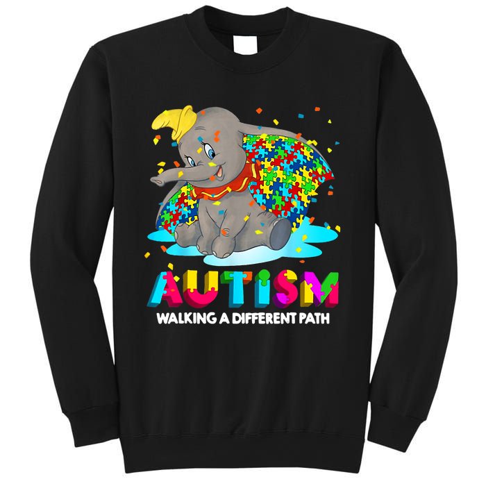 Autism Elephant Dumbo Walking A Different Path Autism Sweatshirt