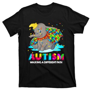 Autism Elephant Dumbo Walking A Different Path Autism T-Shirt