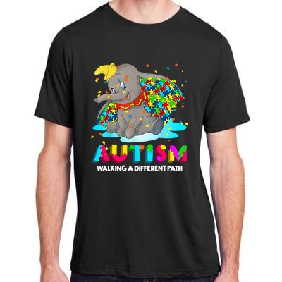 Autism Elephant Dumbo Walking A Different Path Autism Adult ChromaSoft Performance T-Shirt