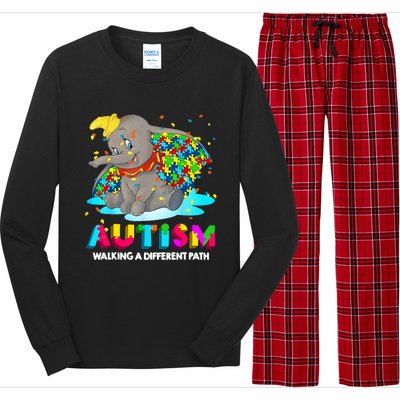 Autism Elephant Dumbo Walking A Different Path Autism Long Sleeve Pajama Set