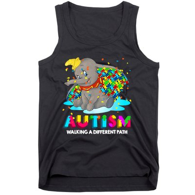 Autism Elephant Dumbo Walking A Different Path Autism Tank Top