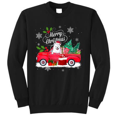 American Eskimo Dog Merry Christmas Reindeer Truck Xmas Tree Sweatshirt