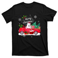 American Eskimo Dog Merry Christmas Reindeer Truck Xmas Tree T-Shirt