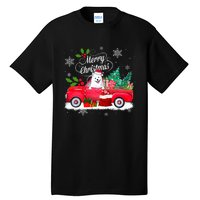 American Eskimo Dog Merry Christmas Reindeer Truck Xmas Tree Tall T-Shirt