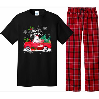 American Eskimo Dog Merry Christmas Reindeer Truck Xmas Tree Pajama Set