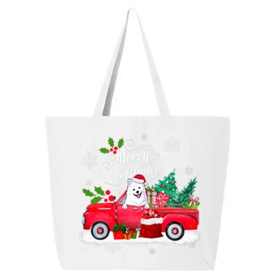 American Eskimo Dog Merry Christmas Reindeer Truck Xmas Tree 25L Jumbo Tote