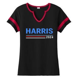 America Election Democrats Vote Harris 2024 President Ladies Halftime Notch Neck Tee